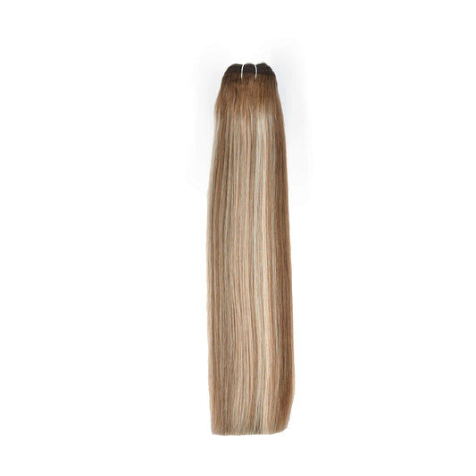 Natural Mocha Melt Remy Royale Hair Weft Hair Extensions: full extension