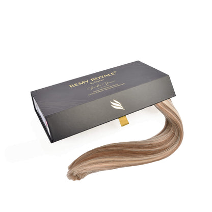Natural Mocha Melt Nano Ring Hair Extensions: extension and box