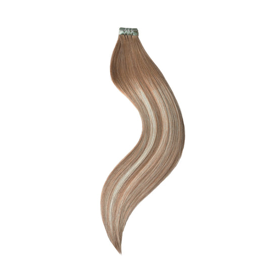 Natural Mocha Melt Tape In Hair Extensions: full extensions