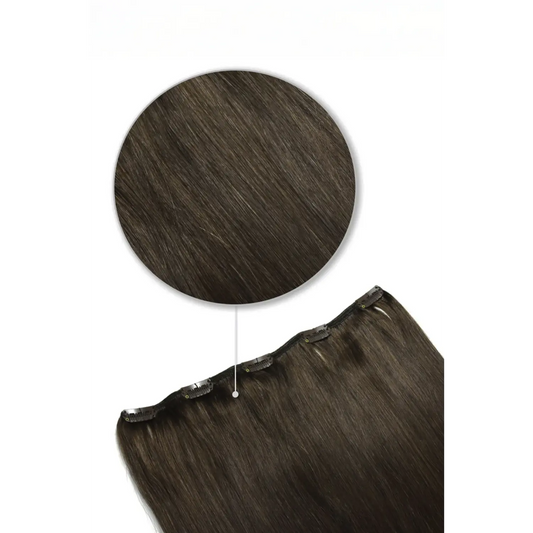 Dark Brown (#3) One Piece Clip In Hair Extensions (Top-Up)