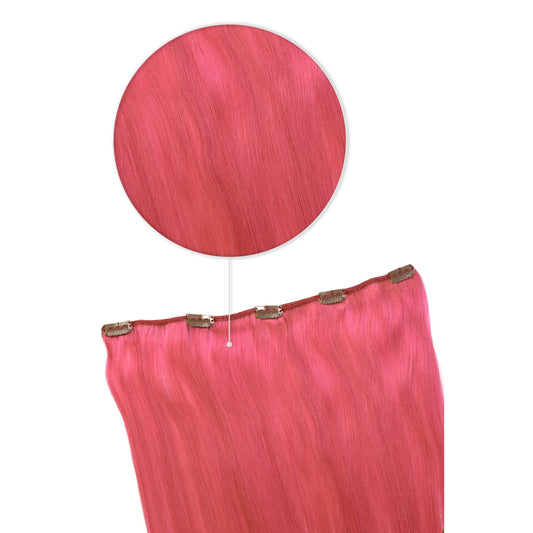 Pink One Piece Clip In Hair Extensions (Top-Up)