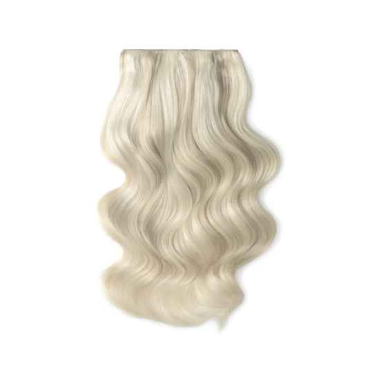 Double Wefted Full Head Remy Clip in Human Hair Extensions - Platinum BlondeMe