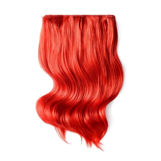Bright Red Double Wefted Full Head Clip In Hair Extensions