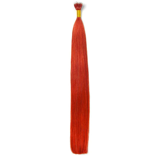 Bright Red Nano Ring Hair Extensions