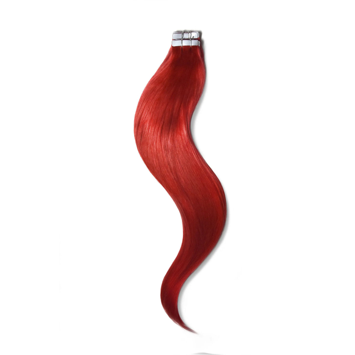 Bright Red Tape In Hair Extensions