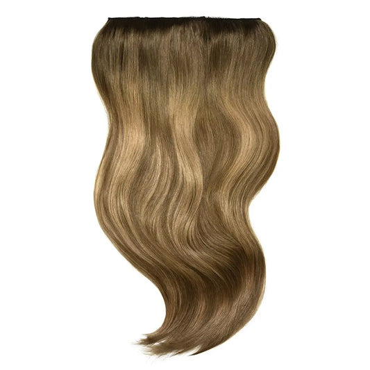 Double Wefted Full Head Clip in Hair Extensions - Soft Bronze Balayage