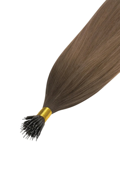 Soft bronze balayage remy royale nano ring hair extension attachment