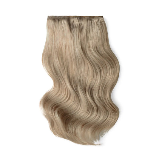 Double Wefted Full Head Remy Clip in Human Hair Extensions - Silver Sand (#SS)