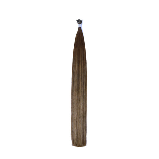 Toasted Chestnut Melt Balayage Remy Royale Nano Ring Hair Extension: full hair extensions