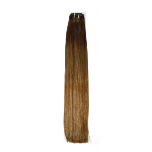 Remy Royale Double Drawn Human Hair Weft Weave Extensions - Toasted Chestnut Melt