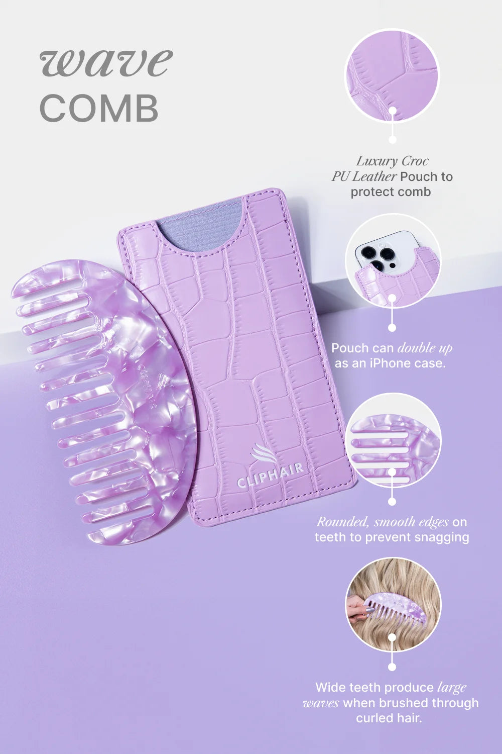 Wave Comb and Pouch