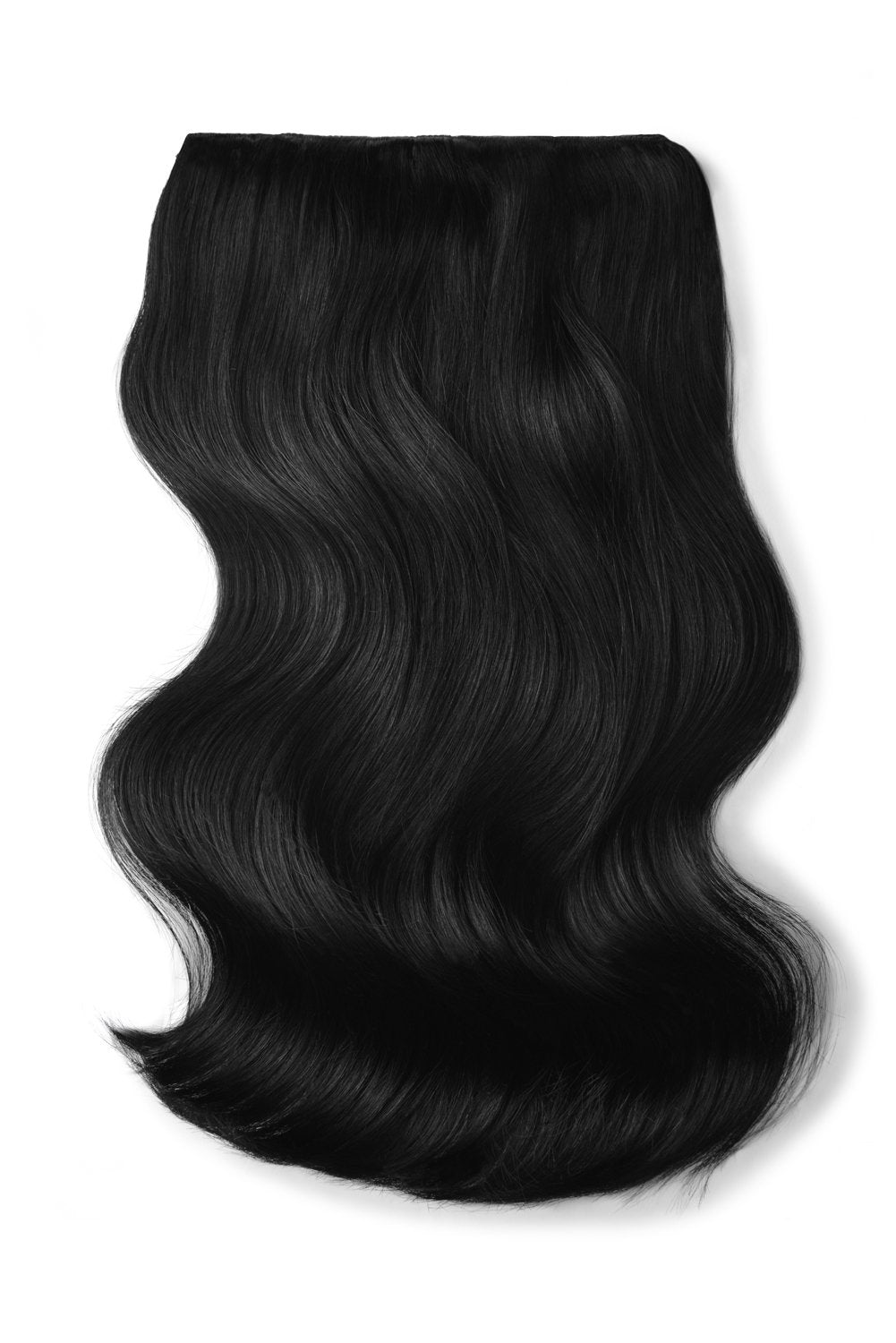 Jet Black Double Wefted Full Head Clip Hair Extensions