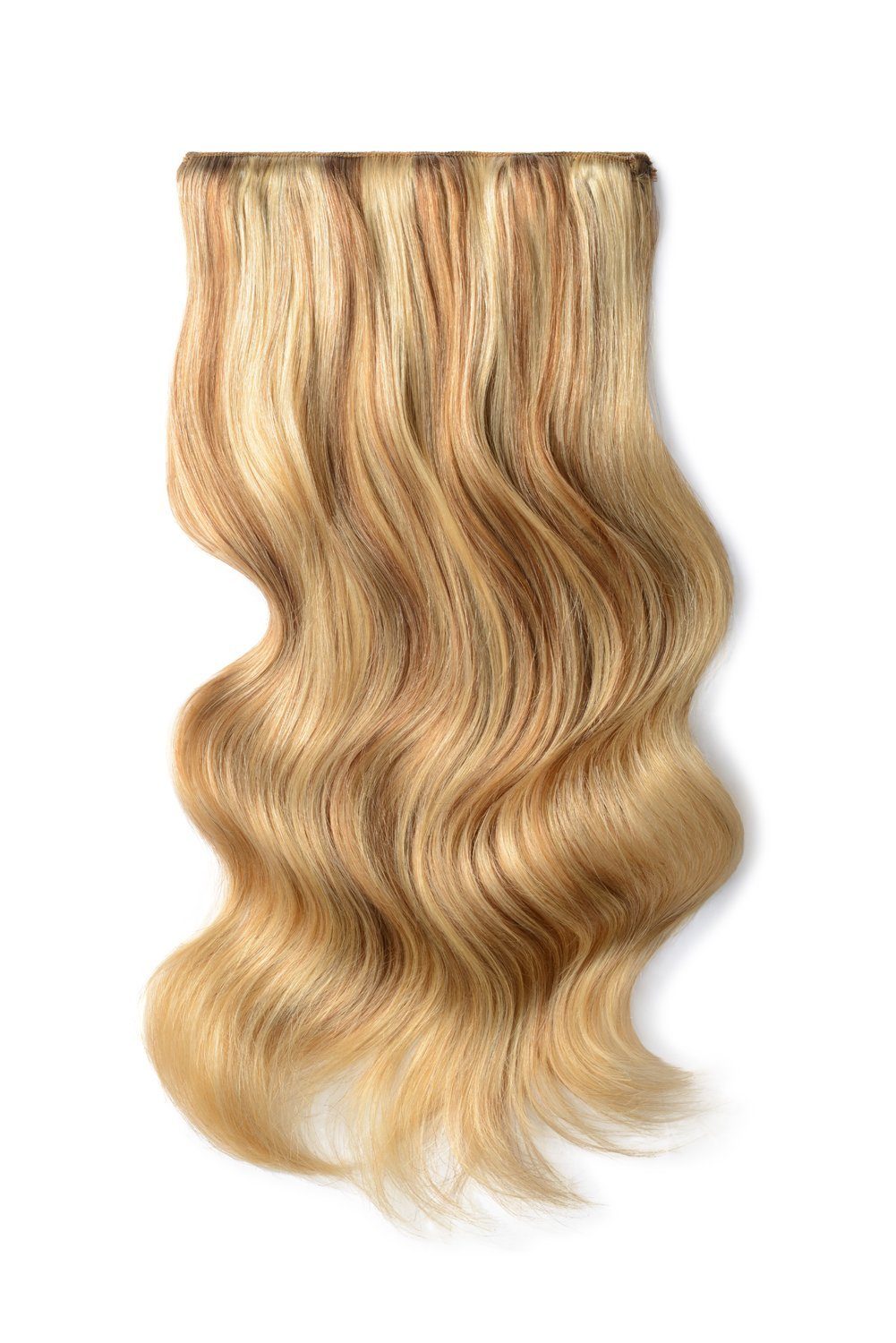 Double Wefted Full Head Remy Clip Human Hair Extensions Butterscotch Blonde