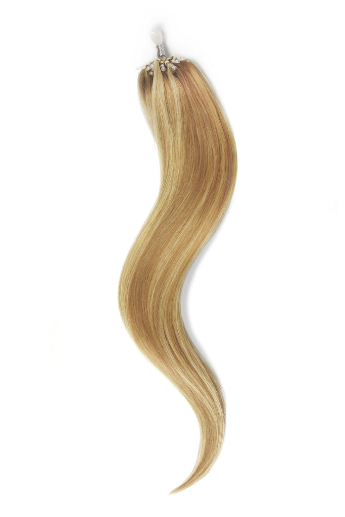 Micro Ring Loop Remy Human Hair Extensions - Lightest Brown/Bleach Blonde Mix (#18/613) Micro Ring Hair Extensions cliphair 
