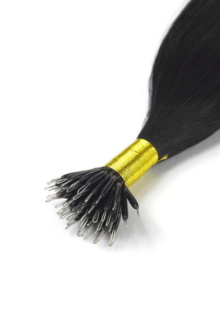Jet Black (#1) Nano Tip Hair Extensions