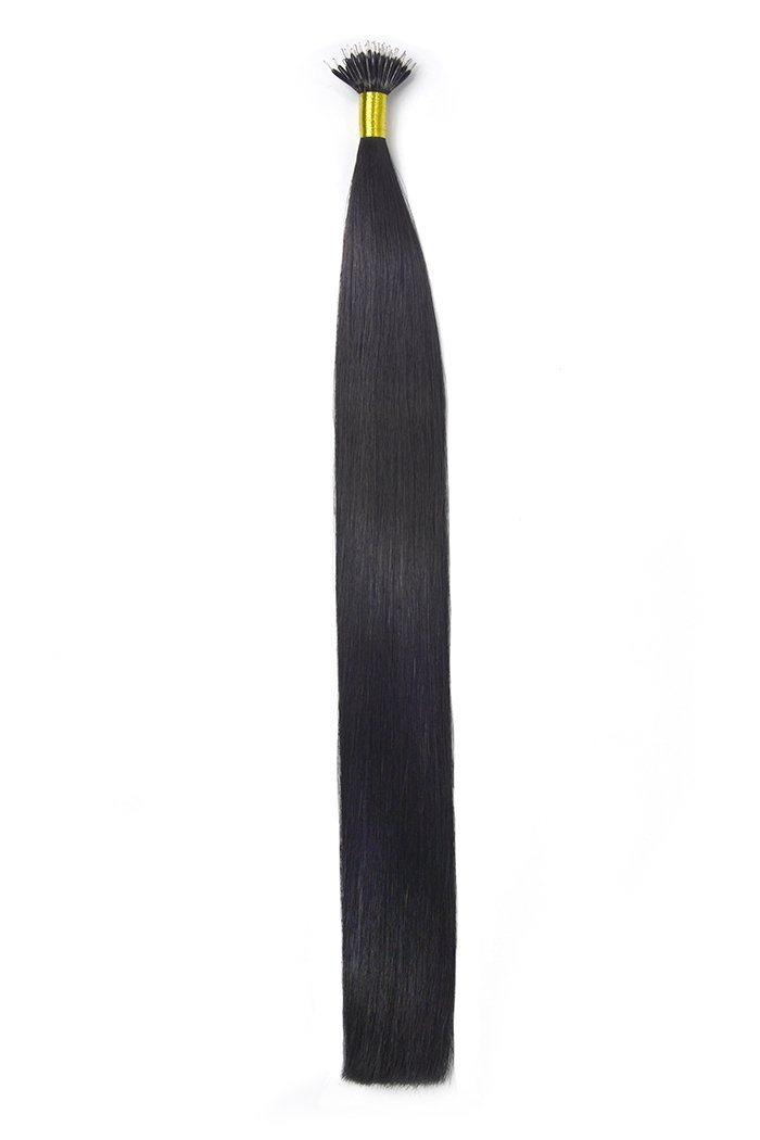 Jet Black Nano Ring Hair Extensions