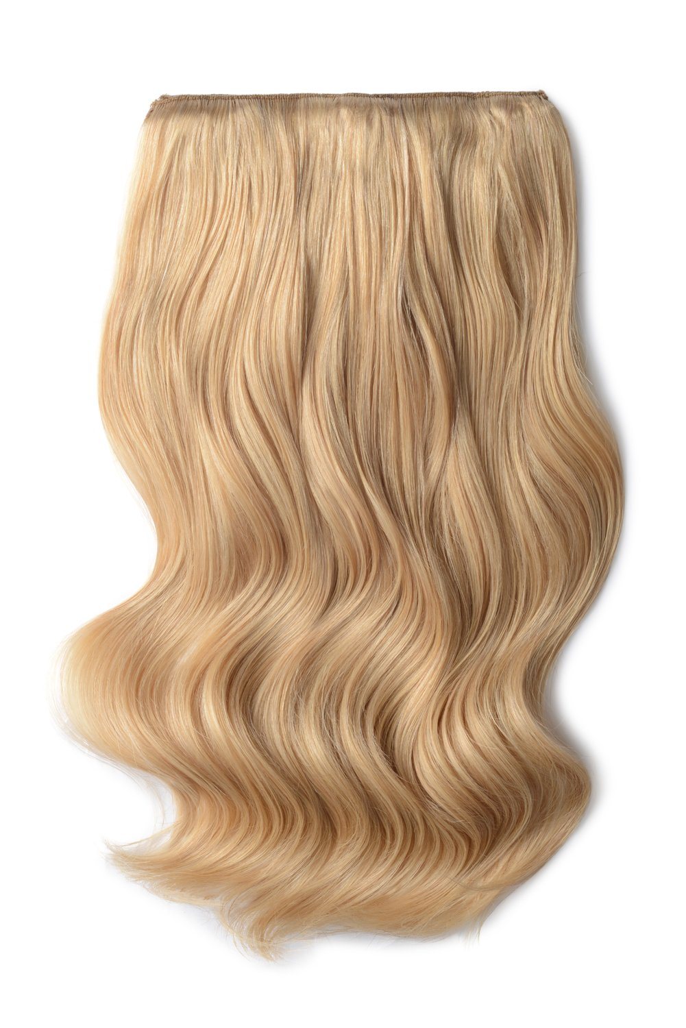 Double Wefted Full Head Remy Clip Human Hair Extensions Light Golden Blonde