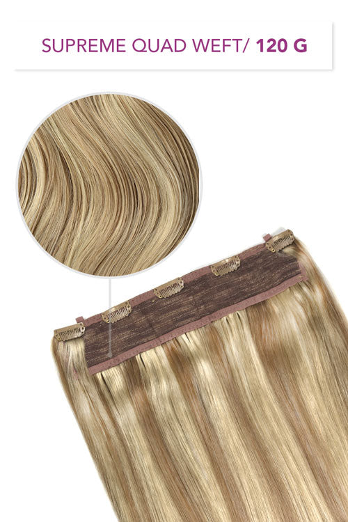 Biscuit Blondey (#18/613) Supreme Quad Weft One Piece Clip In Hair Extensions