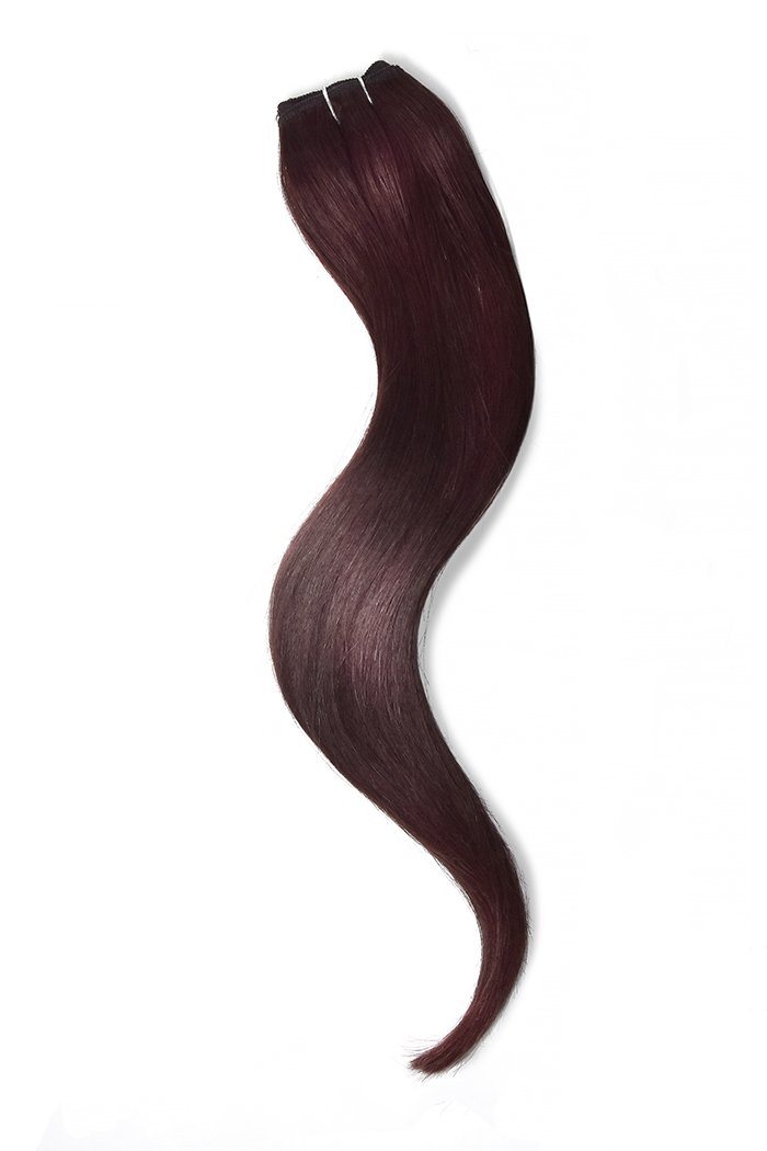 One Piece Top-up Remy Clip in Human Hair Extensions - Mahogany Red (#99J)