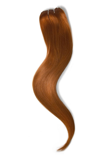 natural red ginger one piece hair extensions clip in human hair