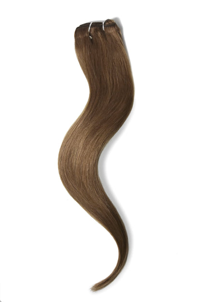 One Piece Top-up Remy Clip in Human Hair Extensions - Medium Ash Brown (#8)