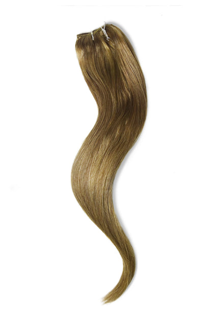 one piece hair extensions clip in human hair dark blonde 14