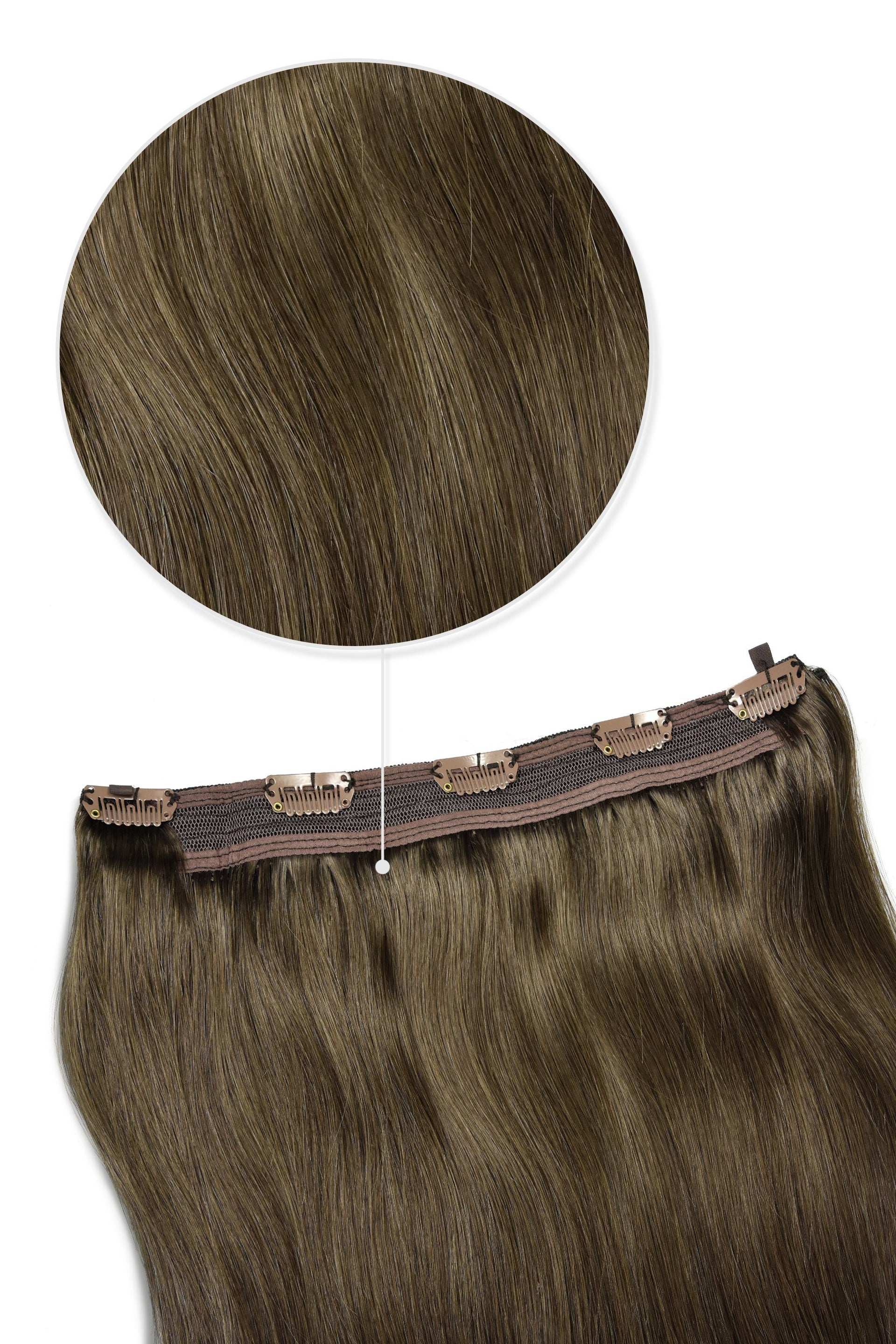 Ash Quad Weft Clip One Piece Hair Extensions