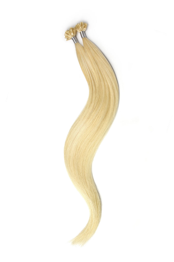 Nail Tip / U-Tip Pre-bonded Remy Human Hair Extensions - Lightest Blonde (#60) U-TIP Straight Pre-bonded Hair Extensions cliphair 