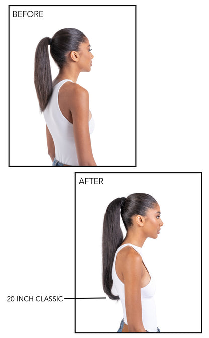 20" Classic Straight Up Wrap Around Ponytail Extension