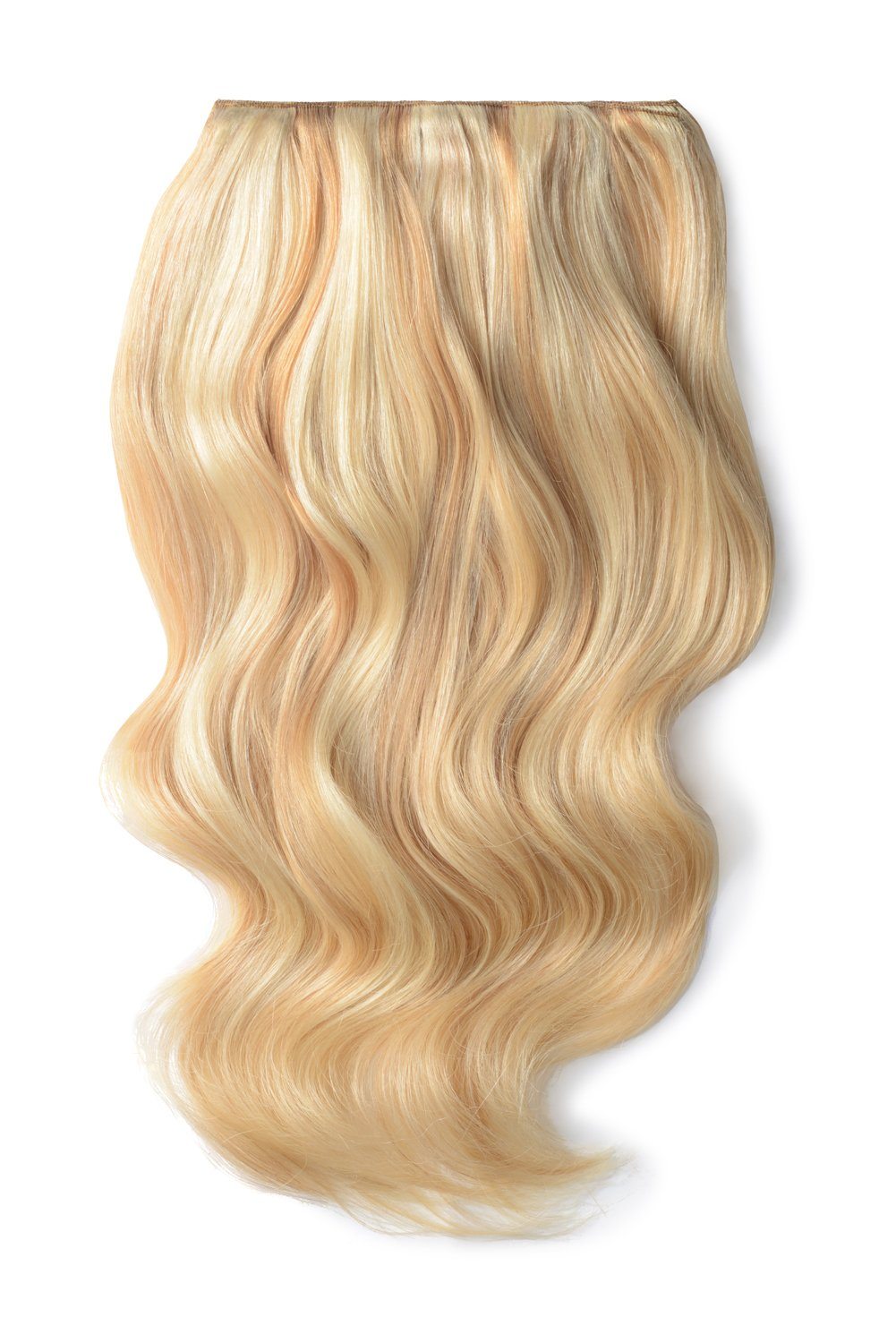 Double Wefted Full Head Remy Clip Human Hair Extensions Peaches &