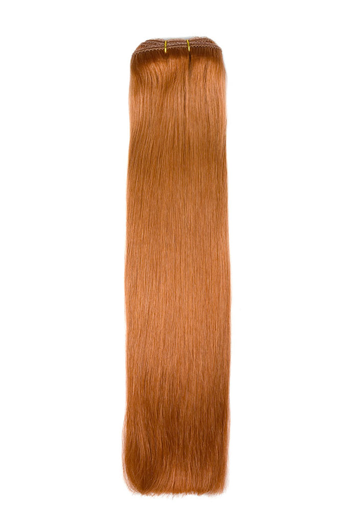 Weft weave hair extensions ginger red
