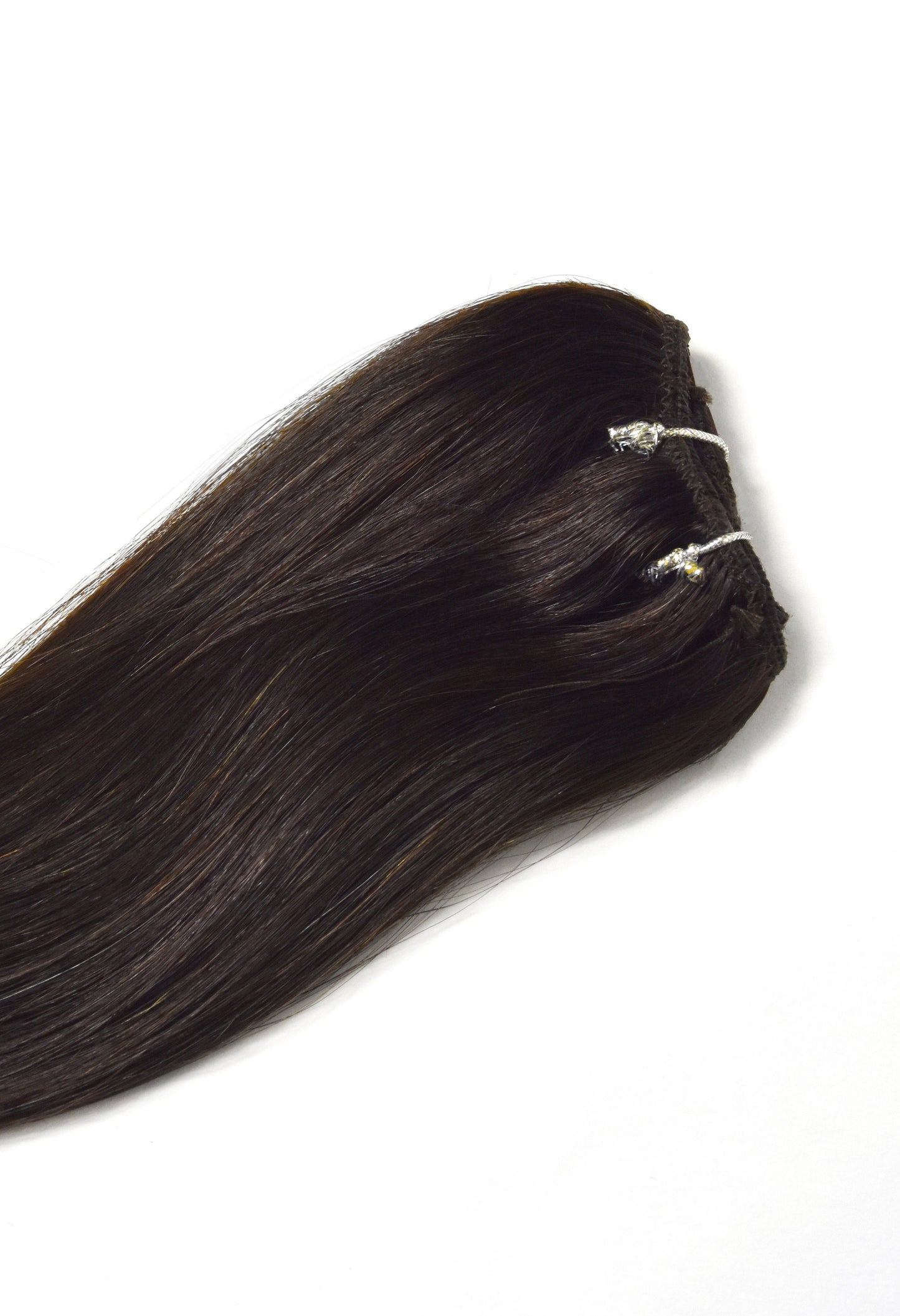 One Piece Top-up Remy Clip in Human Hair Extensions - Darkest Brown (#2) One Piece Clip In Hair Extensions cliphair 