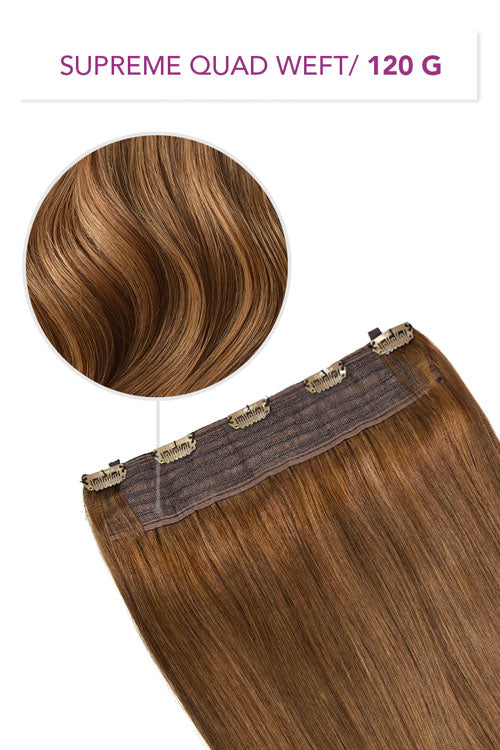 Light Auburn (#30) Supreme Quad Weft One Piece Clip In Hair Extensions