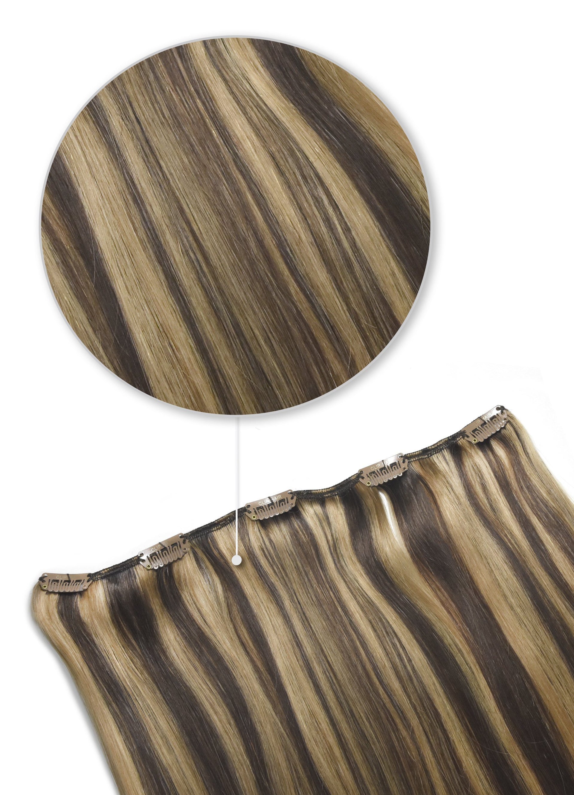 Chocolate Honey One Piece Clip Hair Extensions