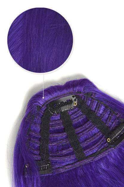 purple fake fringe clip in 100% human hair