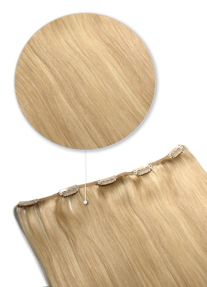 One Piece Top-up Remy Clip in Human Hair Extensions - Light Golden Blonde (#16) One Piece Clip In Hair Extensions cliphair 