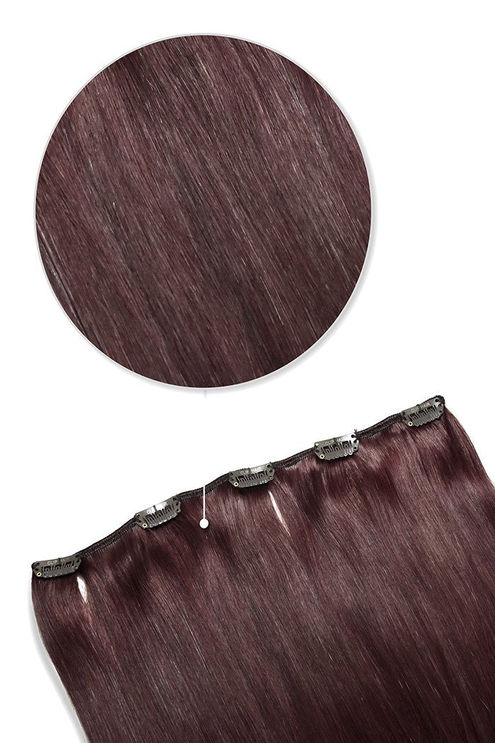 one piece hair extensions clip in - mahogany red 