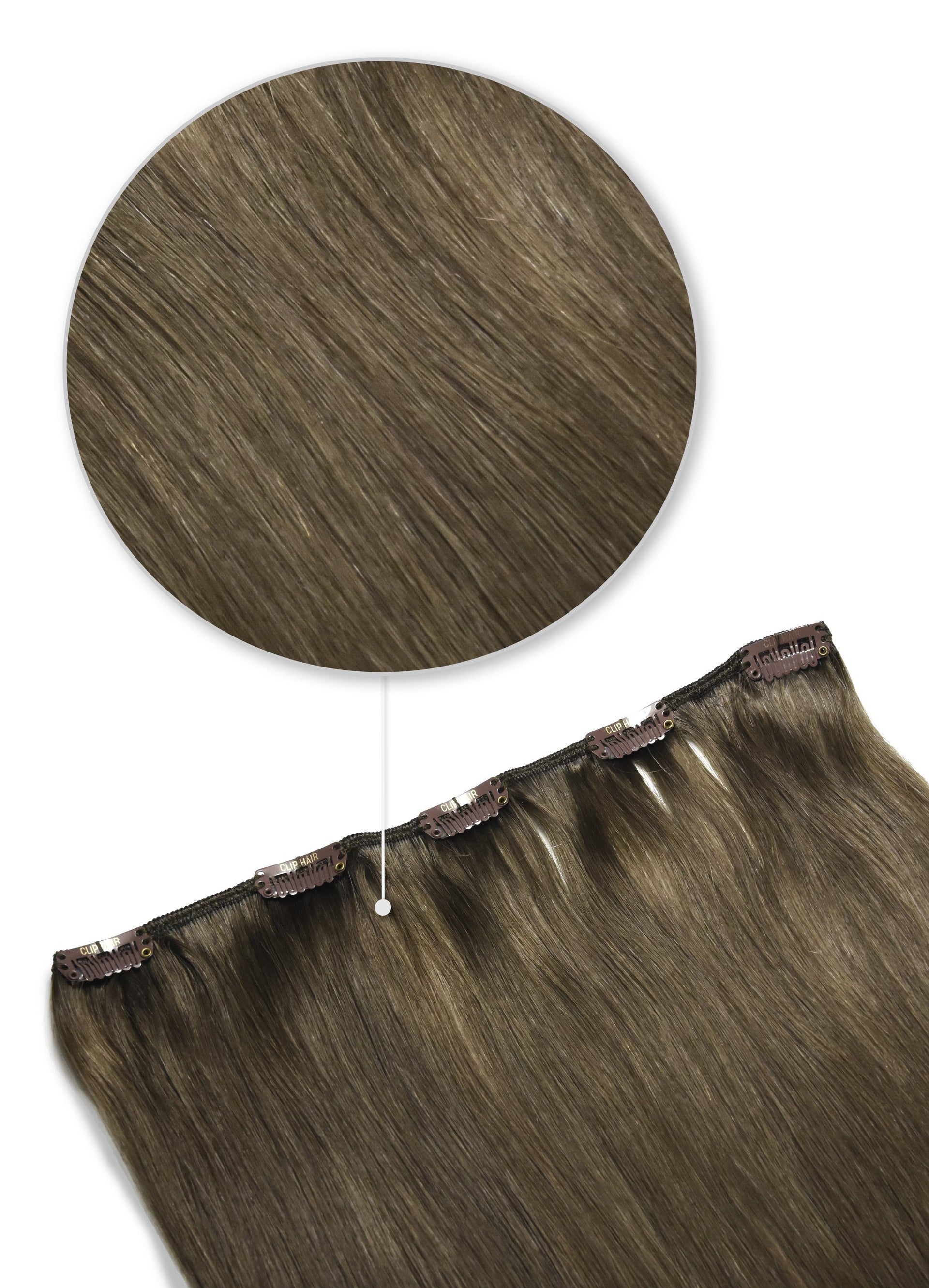 Ash One Piece Clip Hair Extensions
