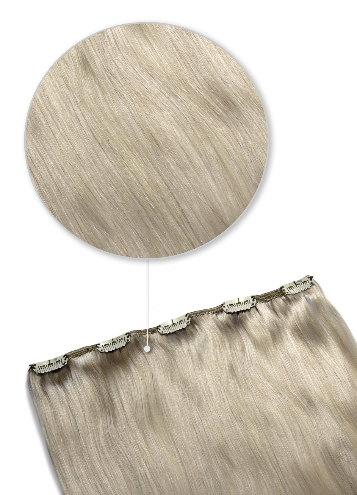 Silver One Piece Clip Hair Extensions