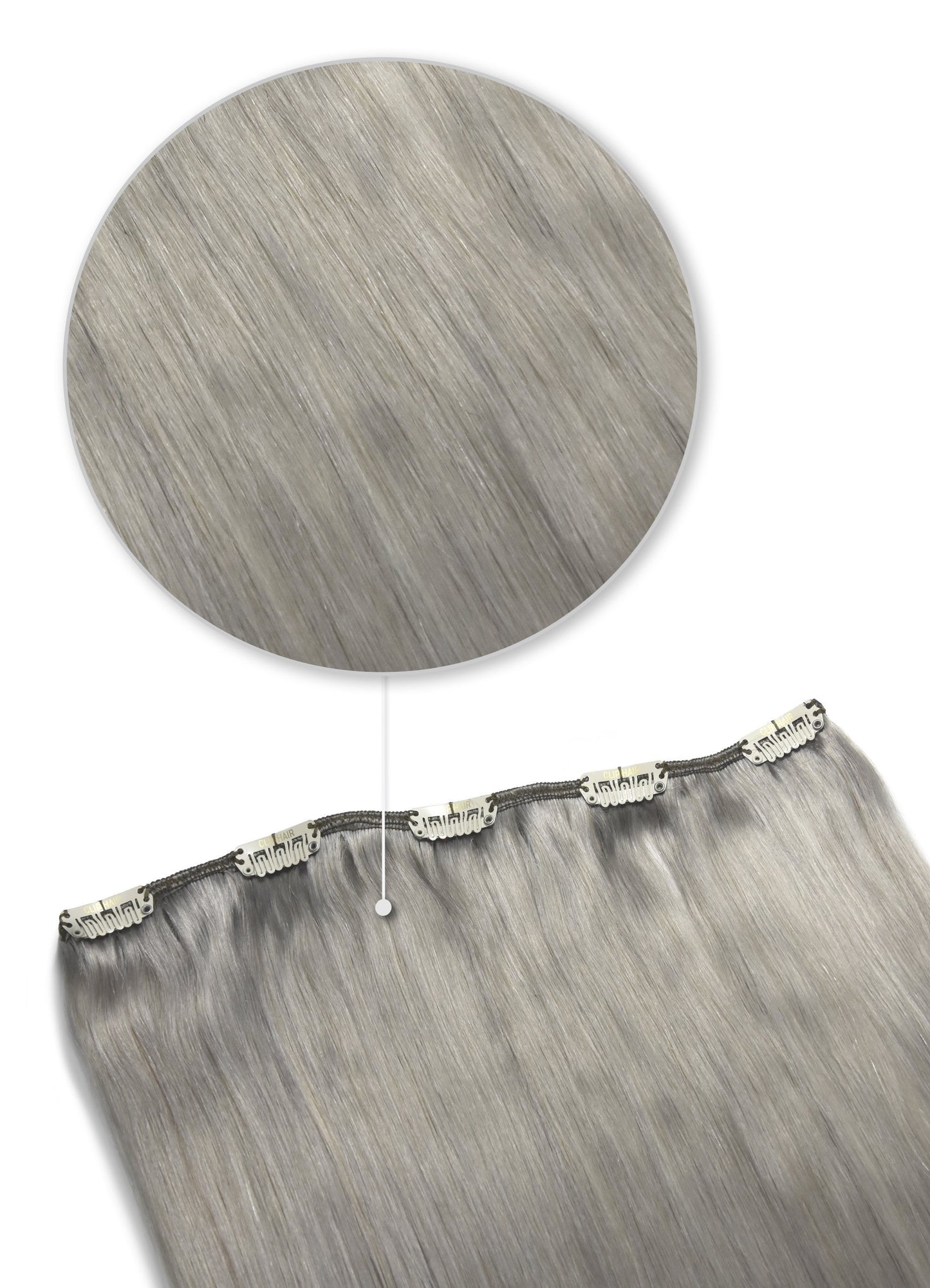 hair pieces - one piece clip in hair extensions 100% human hair silver grey