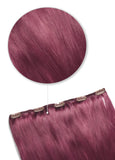 Plum/Cherry Red (#530) One Piece Clip In Hair Extensions (Top-Up)