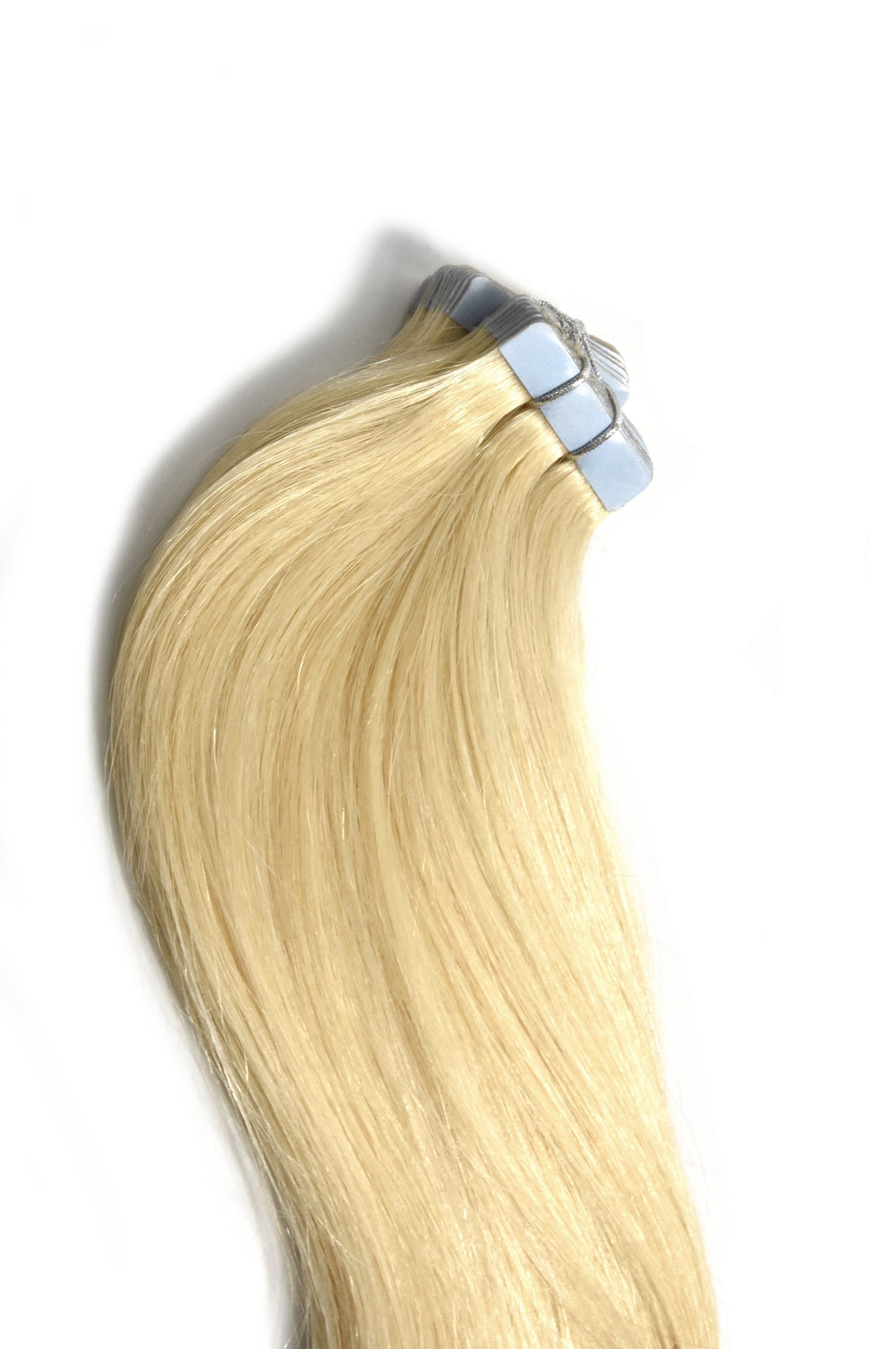 tape extenions bleach blonde