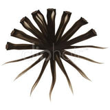 Remy Clip in Human Hair Extensions Highlights / Streaks - Medium Brown (#4)