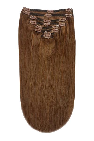 Full Head Remy Clip in Human Hair Extensions - Toffee Brown (#5) Full Head Set cliphair 
