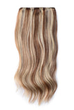 Chestnut Bronde (#6/613) Double Wefted Full Head Clip In Hair Extensions