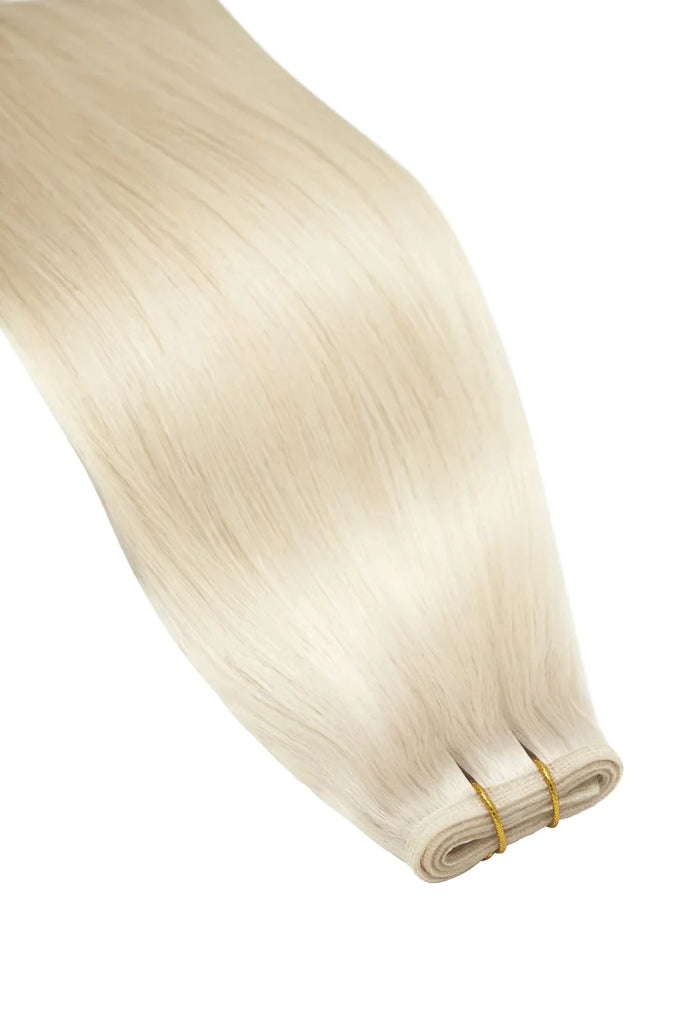 Lightest Blonde (#60) Remy Royale Flat Weft Hair Extensions
