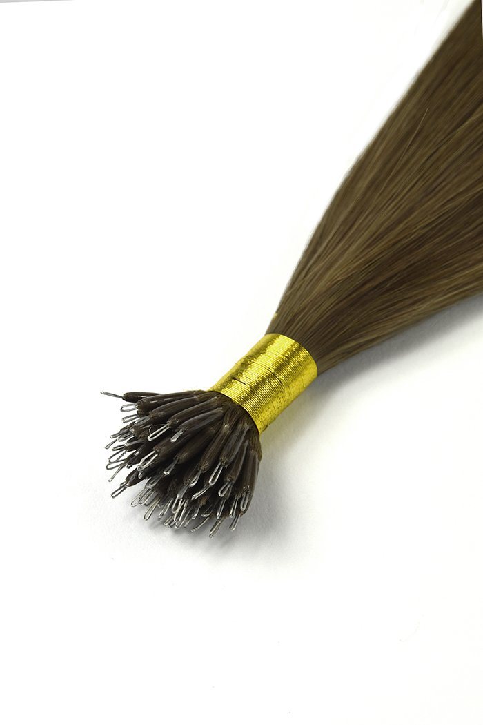 Medium Ash Brown (#8) Nano Tip Hair Extensions
