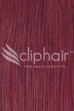 Remy Clip in Human Hair Extensions Highlights / Streaks - Mahogany Red (#99J)