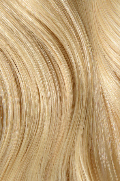 Double Wefted Full Head Remy Clip in Human Hair Extensions - Light Ash Blonde (#22) Double wefted full head cliphair 