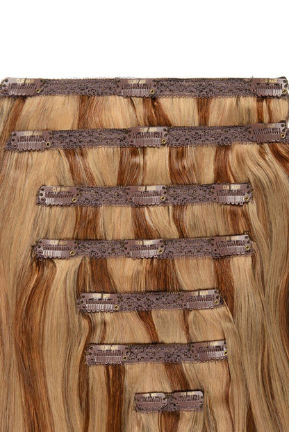 Double Wefted Full Head Clip in Human Hair Extensions - #27/30 Double wefted full head Cliphair UK 